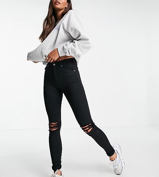 Dr Denim Tall – Lexy – Schwarze, halbhoch geschnittene Superskinny-Jeans mi günstig online kaufen