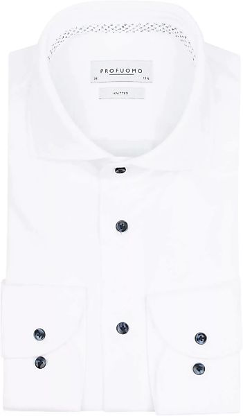 Profuomo Hemd Knitted Single Jersey Weiß - Größe 37 günstig online kaufen