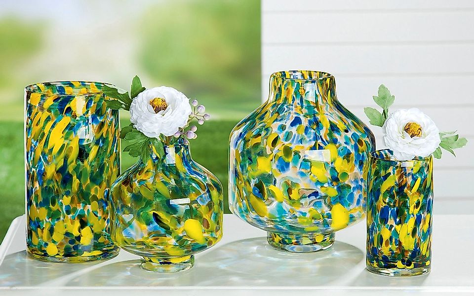 GILDE Tischvase »Splash, Höhe ca. 22 cm«, (1 St.), dekorative Vase aus Glas günstig online kaufen