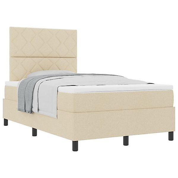vidaXL Bett Beige Boxspringbett mit Matratze 120x200 cm Stoff (1-tlg) günstig online kaufen