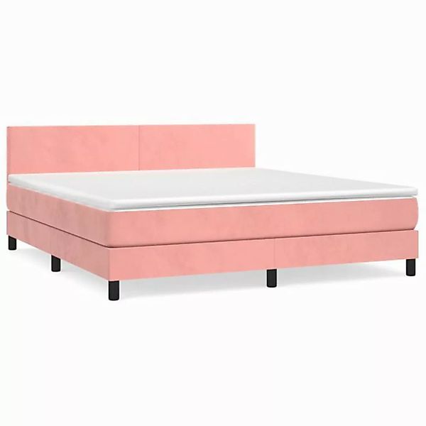 vidaXL Boxspringbett Boxspringbett mit Matratze Rosa 160x200 cm Samt Bett B günstig online kaufen