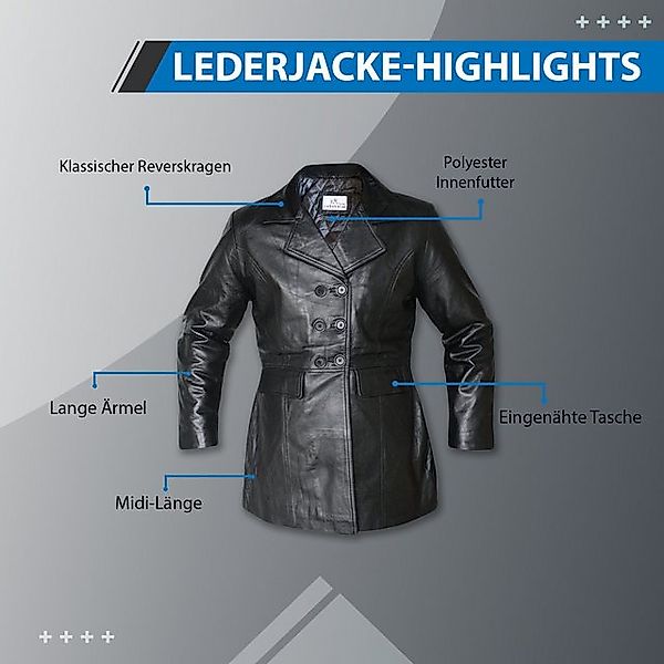 German Wear Ledermantel Trend 427J Black Damen Ledermantel Jacke aus Lamm N günstig online kaufen