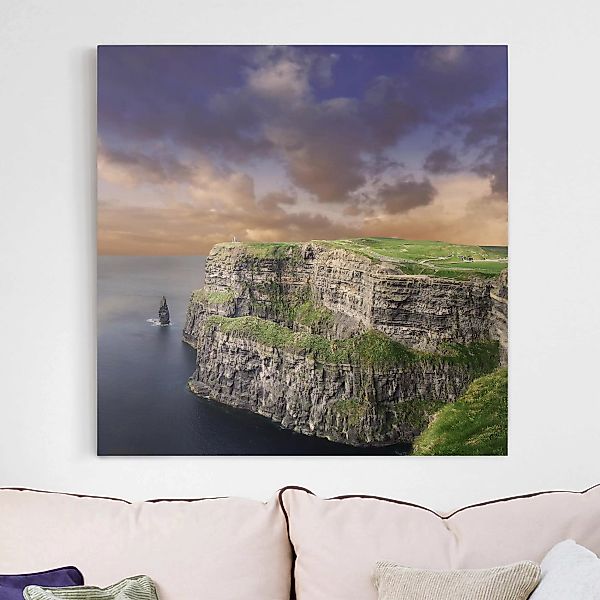 Leinwandbild - Quadrat Cliffs Of Moher günstig online kaufen