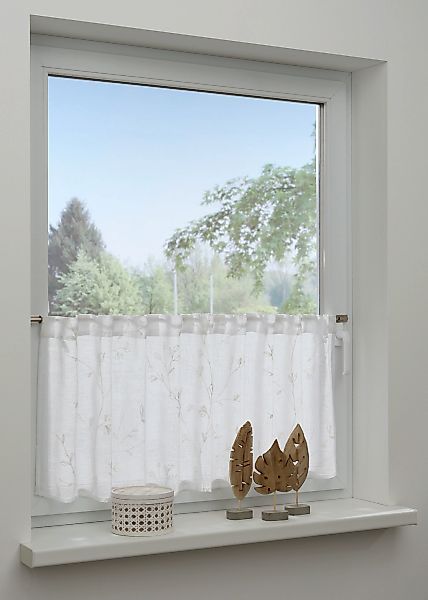 GARDINIA Scheibengardine "Stickerei" Schlaufen 1 Stk. tlg. mit Stickerei Mo günstig online kaufen