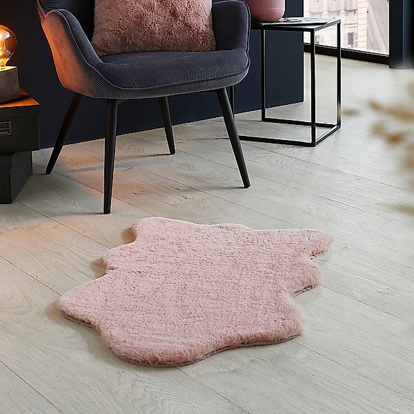 my home Fellteppich »Lugano«, fellförmig, 30 mm Höhe, Kunstfell, Uni Farben günstig online kaufen