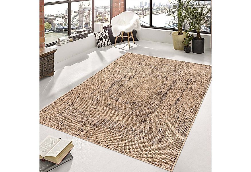 TaraCarpet Teppich Outdoor & Indoor Teppich wetterfest Borneo Sisal-Jute-Op günstig online kaufen