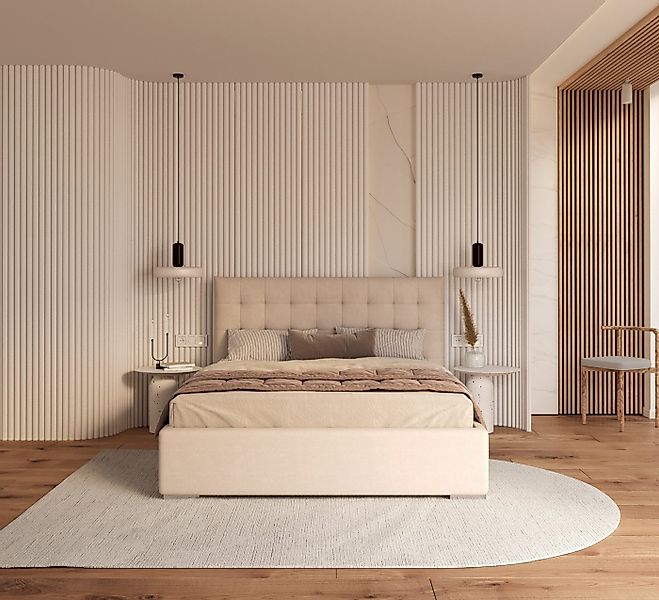 thematys Polsterbett Velours Bett mit Bettkasten & Lattenrost, 120x200–180x günstig online kaufen