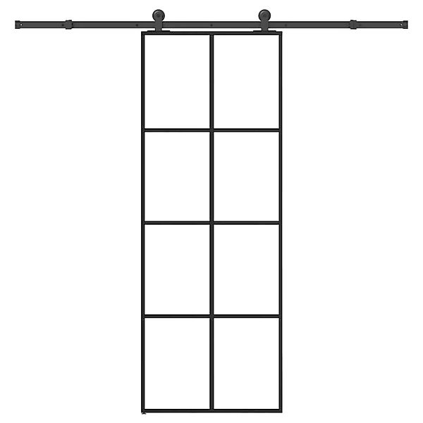 vidaXL Schiebetür mit Beschlag 76x205 cm ESG-Glas & Aluminium 3332887 günstig online kaufen