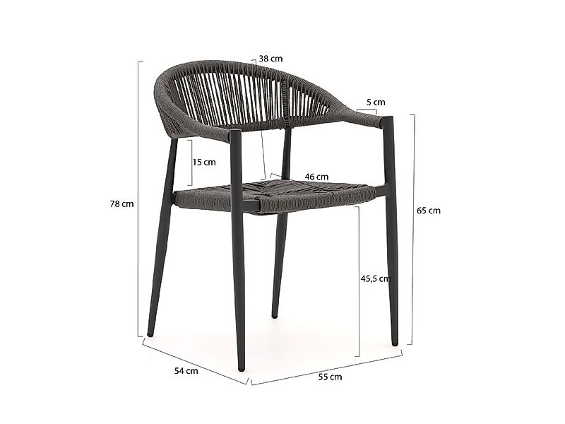 Manifesto Belpasso/Fidenza 90 cm Gartenmöbel-Set 5-teilig stapelbar günstig online kaufen