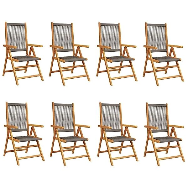 vidaXL Gartenstuhl Verstellbar 8 Stk Grau Massivholz Akazie 3214534 günstig online kaufen