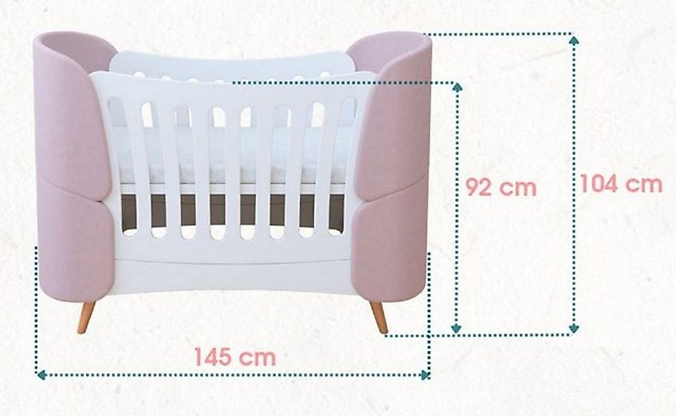 Casa Padrino Kinderbett Casa Padrino Luxus Babybett Weiß / Grau / Naturfarb günstig online kaufen