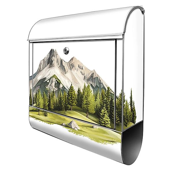 Banjado Design Briefkasten Silber Pulverbeschichtet 39x47x14cm 2 Schlüssel günstig online kaufen