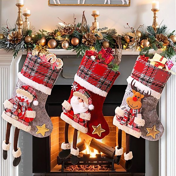 FOUORTUNATE-BEE Dekohänger 3er Set Nikolausstrumpf Kinder günstig online kaufen