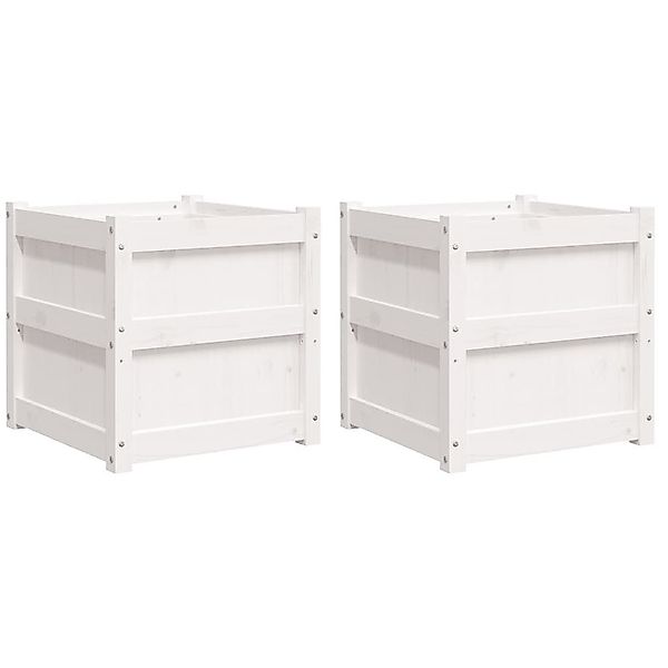 vidaXL Blumentopf Pflanzkübel 2 Stk. Weiß günstig online kaufen