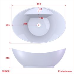 AQUABATOS Waschbecken Aufsatzwaschbecken mit/ohne Hahnloch rund günstig online kaufen