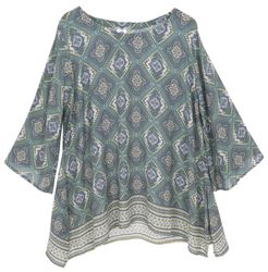Guru-Shop Longbluse Tunika mit Trompetenärmeln für günstig online kaufen