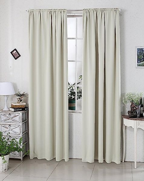 Woltu Gardine (1 St), blickdicht, Blickdicht mit Kräuselband für Schiene, 2 günstig online kaufen