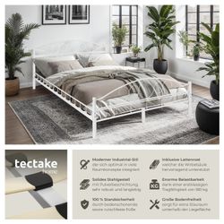 tectake Bettgestell Metallbett, robustes Stahlgestell günstig online kaufen