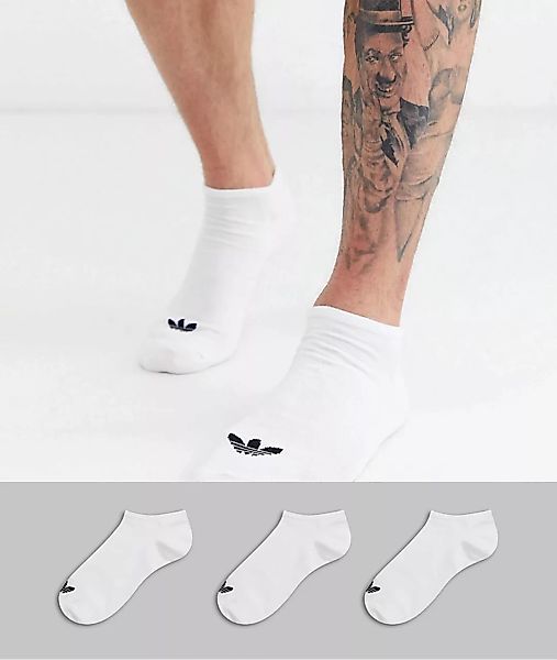 adidas Originals – adicolor Trefoil – Sneakersocken in Weiß mit Dreiblattlo günstig online kaufen