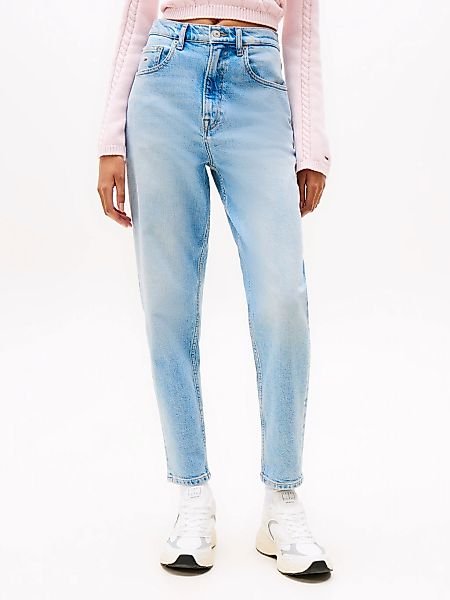 Tommy Jeans Mom-Jeans "MOM JEAN UH TPR" mit Logo-Stickereien, in knöchelfre günstig online kaufen