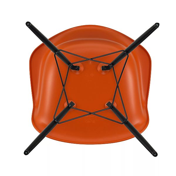 Vitra - Eames Plastic Armchair DAW Gestell Ahorn schwarz - rostiges orange/ günstig online kaufen