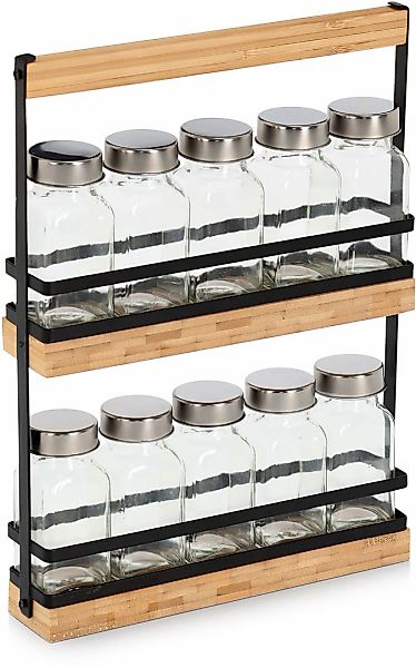 Zeller Present Gewürzständer "Set, 11-tlg., Glas/Metall/Bambus" hochwertig, günstig online kaufen