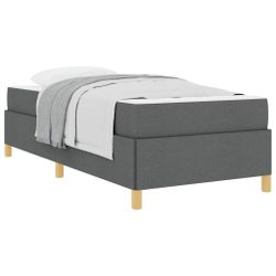 vidaXL Bett Boxspringbett Weiß und Dunkelgrau günstig online kaufen