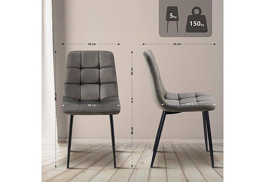 CLP Esszimmerstuhl Antibes (1er, 1 St), Polsterung mit Samt-Bezug, Metallge günstig online kaufen