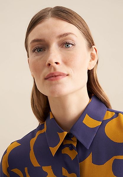 seidensticker Hemdbluse "Schwarze Rose", 1/1 Kragen Geometrische Muster günstig online kaufen