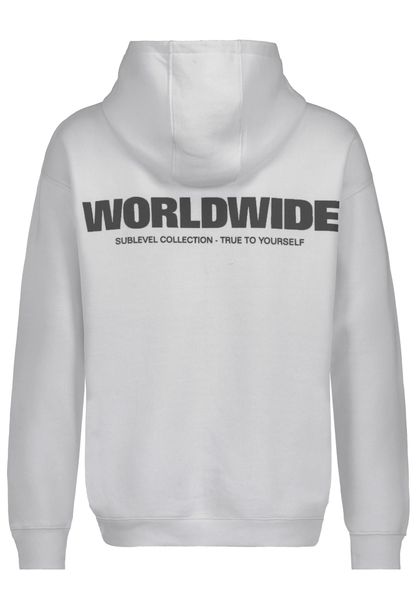 SUBLEVEL Hoodie mit Weltmotiv und Kängurutasche günstig online kaufen