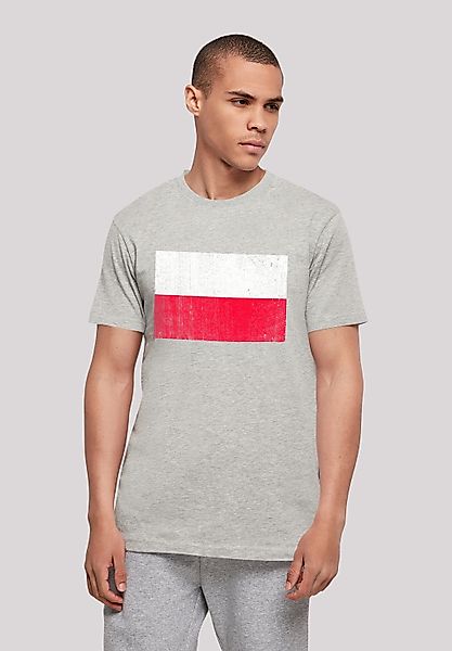 F4NT4STIC T-Shirt "Polen Flagge Poland distressed" Print günstig online kaufen