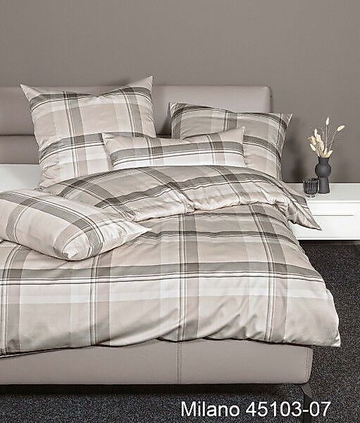 Janine Janine Mako-Satin Bettwäsche MILANO 45103 naturell Größe:  80x80 cm günstig online kaufen