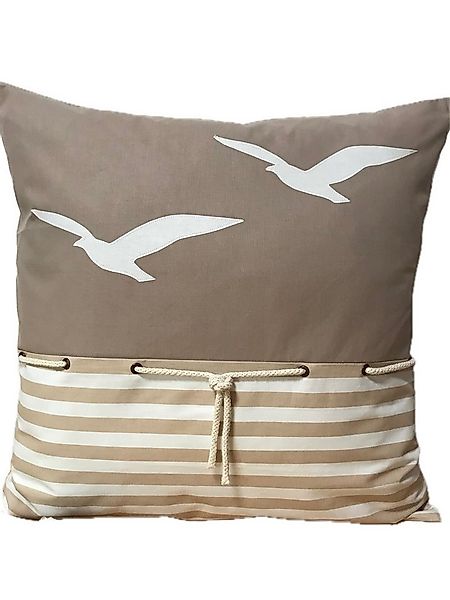 Ammerkind Dekokissen Maritime Kissenhülle, Kissenbezug * Möwen beige/weiß g günstig online kaufen