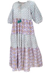 Guru-Shop Midikleid Boho Baumwoll Maxikleid, gestuftes günstig online kaufen
