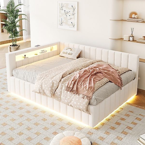 Odikalo Stauraumbett Schlafsofa Polsterbett Jugendbett Hydraulik günstig online kaufen