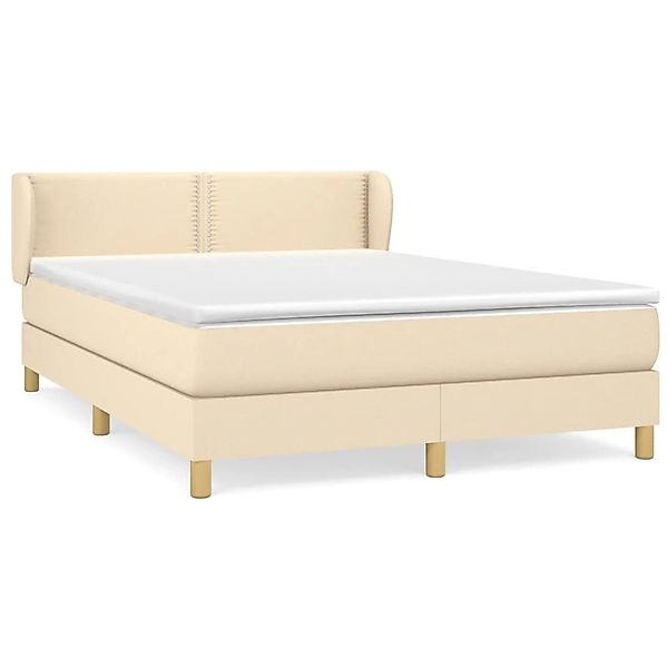 vidaXL Boxspringbett mit Matratze Creme 140x200 cm Stoff1372231 günstig online kaufen
