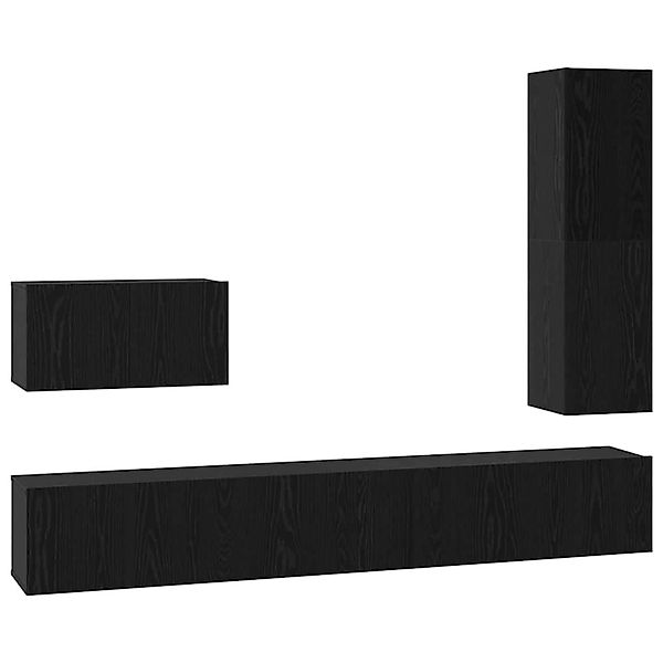 vidaXL TV-Schrank-Set 4-Tlg Schwarz Eichen-Optik 200 x 30 x 30 cm 3393328 günstig online kaufen