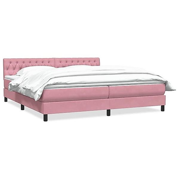 vidaXL Boxspringbett, Boxspringbett mit Matratze Rosa 200x210 cm Samt günstig online kaufen