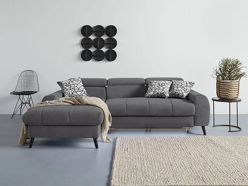 COTTA Ecksofa "Mia L-Form mit 3 Zierkissen", wahlweise mit Bettfunktion, Be günstig online kaufen
