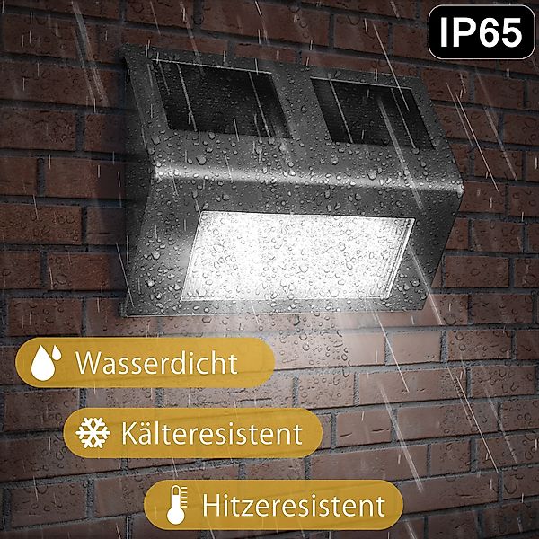 monzana LED Solarleuchte, Wandleuchte, Hängend Edelstahl günstig online kaufen