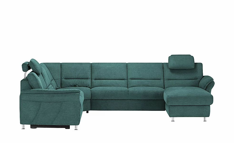 meinSofa Wohnlandschaft  Donald ¦ türkis/petrol ¦ Maße (cm): B: 335 H: 89 T günstig online kaufen