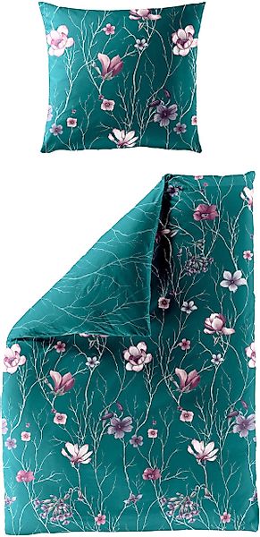 BIERBAUM Bettwäsche "Lilli" 2 Stk. tlg. Mako-Satin, 100 % Baumwolle, mit Bl günstig online kaufen