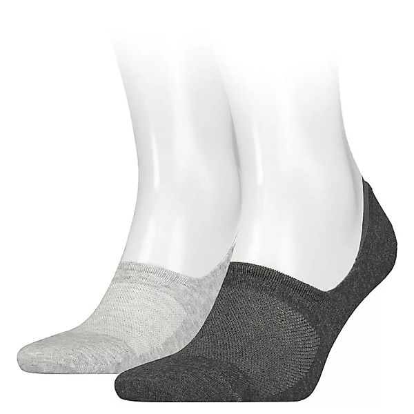 Calvin Klein Footie High Cut Socken 2 Paare EU 43-46 Dark Grey Melange günstig online kaufen