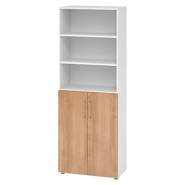 bümö Aktenschrank smart Kombischrank - 3 plus 3 Ordnerhöhen Dekor: Weiß/Nus günstig online kaufen