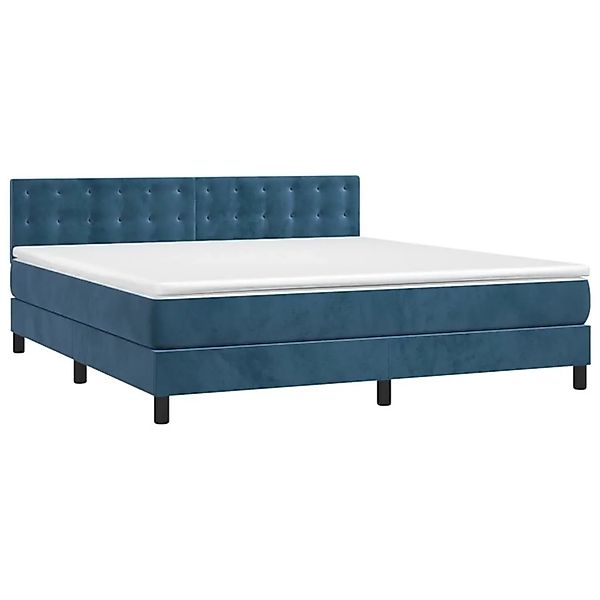 vidaXL Boxspringbett mit Matratze Dunkelblau 180x200 cm Samt 3141561 günstig online kaufen