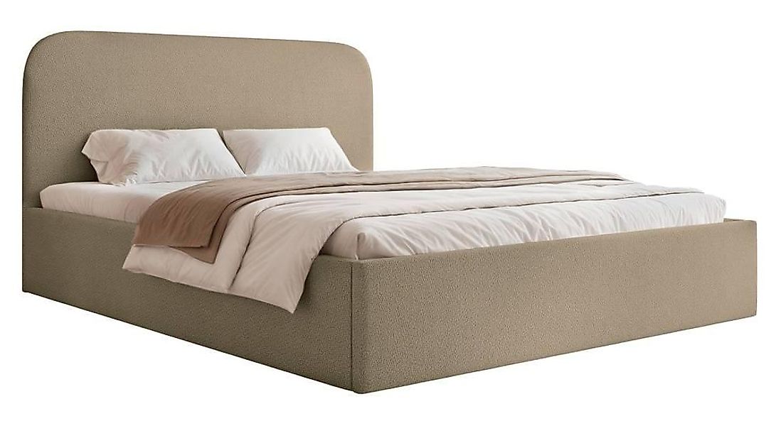 NADUVI Collection | Bettgestell Fia 160x200 Chenille mit Staufach günstig online kaufen