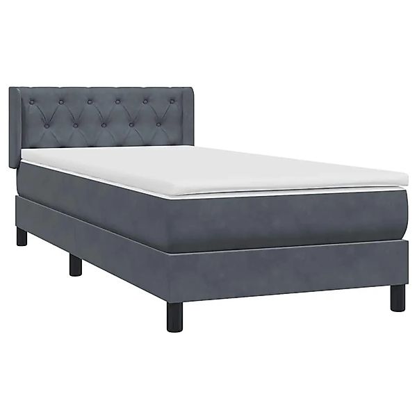 vidaXL Boxspringbett mit Matratze Dunkelgrau 80x220 cm Samt 3318388 günstig online kaufen