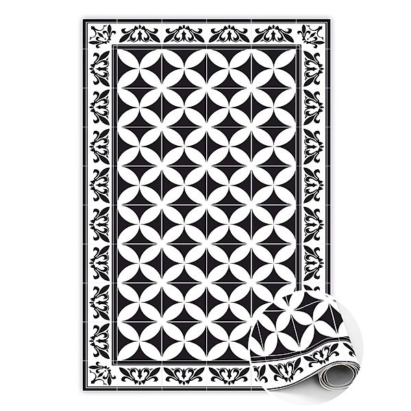 Tulup Teppich Spanische Fliesen PVC Floor Mat 80x120 cm Schwarzweiß Vinylma günstig online kaufen