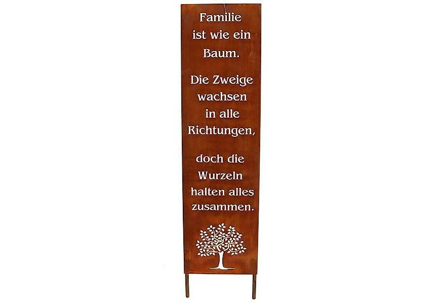 Rostikal Gartenfigur Gartenschild Familie Edelrost 100/55 cm – Bodenplatte/ günstig online kaufen