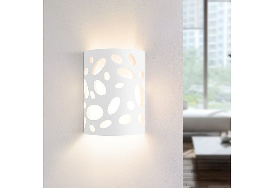 ZMH Wandleuchte Innen Modern Gipsleuchte E14 Weiß Wandlampe für Wohnzimmer günstig online kaufen